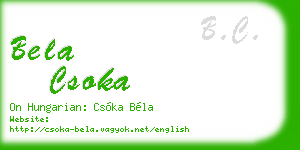 bela csoka business card